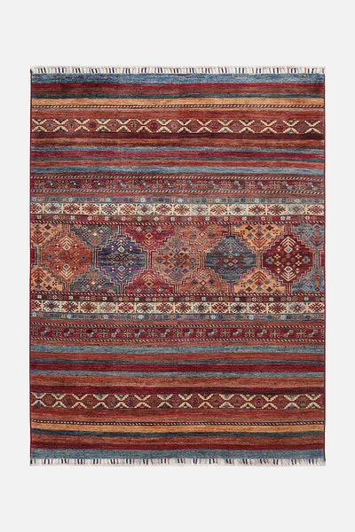 Tappeto Afghan multicolore in lana, fatto a mano 202x150cm - CarpetLiving