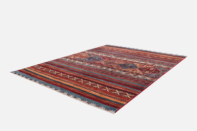 Tappeto Afghan multicolore in lana, fatto a mano 202x150cm - CarpetLiving