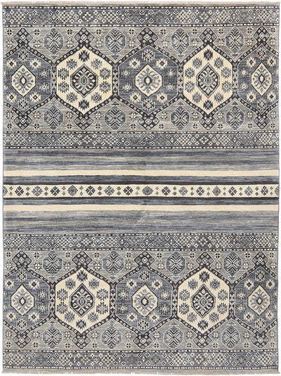 Tappeto Kazak Classico, Grigio, fatto a mano, 197x148cm