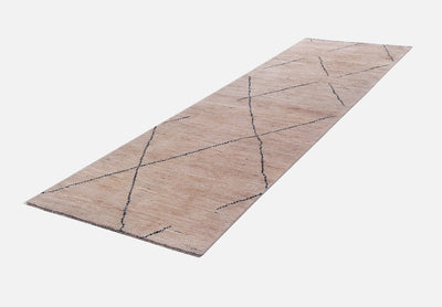 Tappeto passatoia moderno stile berbero bianco, fatto a mano 231x80cm - CarpetLiving