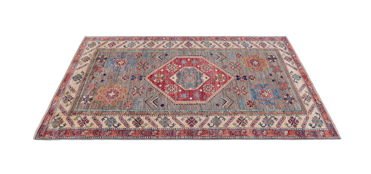 Handmade Premium Afghan Kazak Wool Rug, 162x98cm
