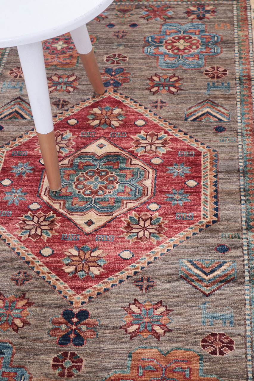 Handmade Premium Afghan Kazak Wool Rug, 162x98cm