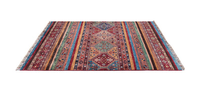 Tappeto Afghan multicolore in lana, fatto a mano 192x124cm - CarpetLiving