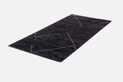 Tappeto passatoia moderno stile berbero nero, fatto a mano 190x53cm - CarpetLiving