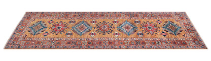 Handmade Premium Afghan Kazak Wool Rug, 252x80cm