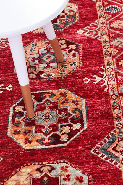 Tappeto passatoia Afghan rosso in lana, fatto a mano 301x83cm