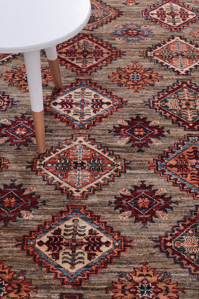 Tappeto Afghan Kazak premium in lana, fatto a mano 256x171cm