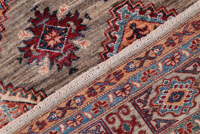 Tappeto Afghan Kazak premium in lana, fatto a mano 256x171cm