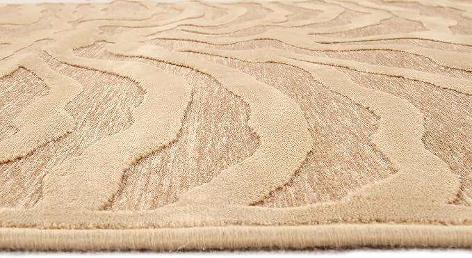 Tappeto Moderno di Design Tiger in Viscosa Premium 60x120 cm Beige Avorio – Elegante per Arredi Contemporanei