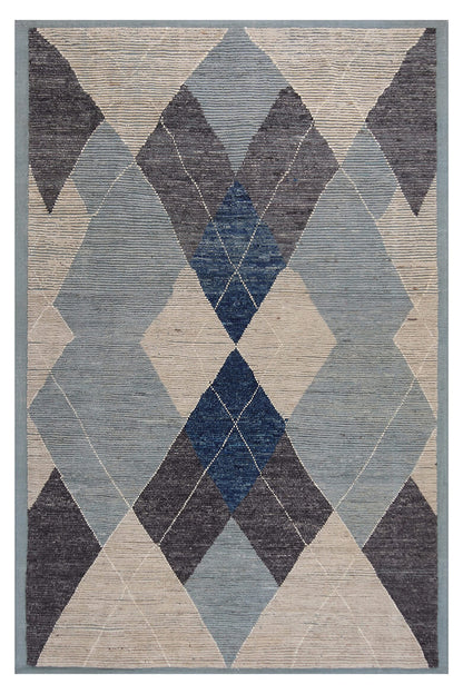 Modern design multi Berber style carpet, handmade 304x201cm