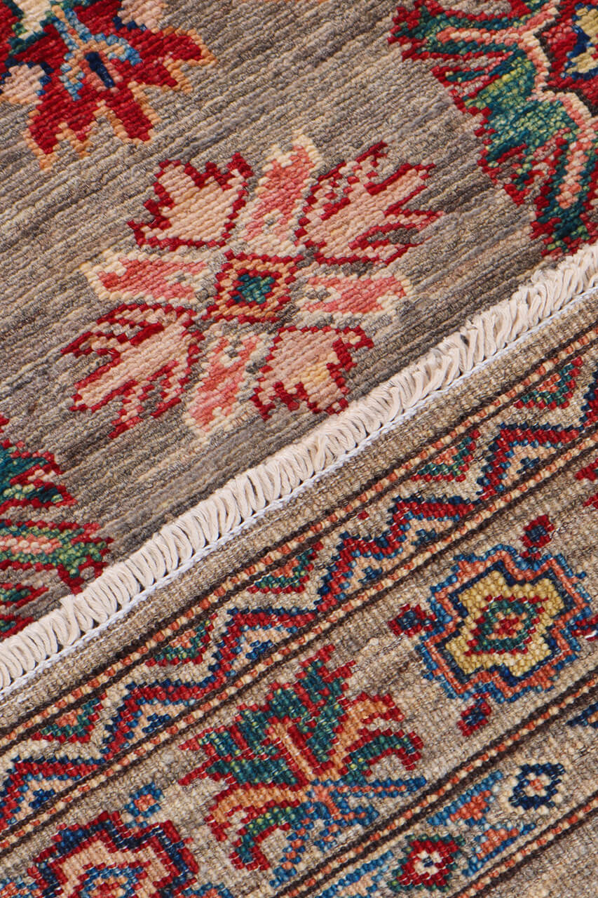 Classic Kazak runner rug, Multicoloured, handmade, 302x82cm