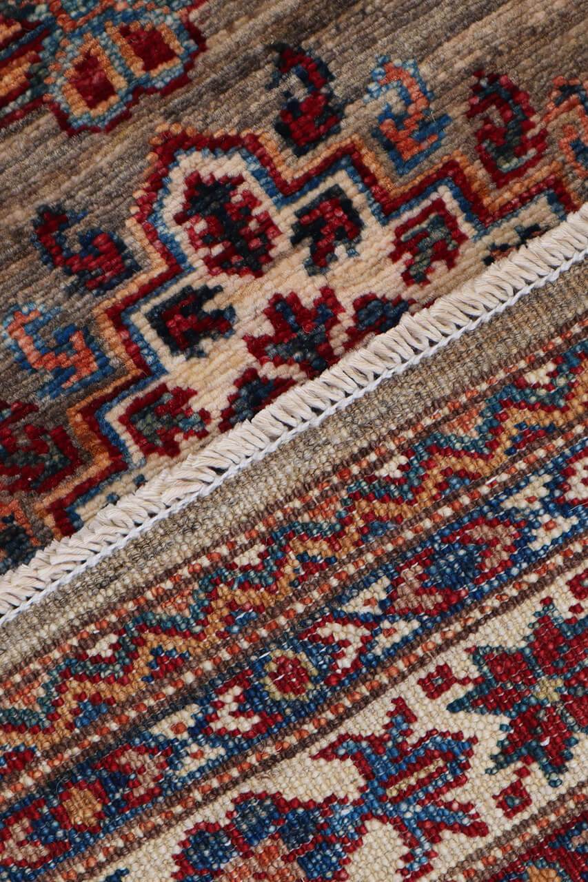 Classic Kazak runner rug, Multicoloured, handmade, 305x81cm