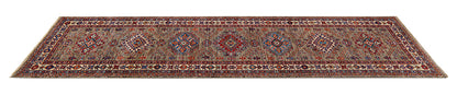 Tappeto Passatoia Kazak Classico, Multicolore, fatto a mano, 305x81cm