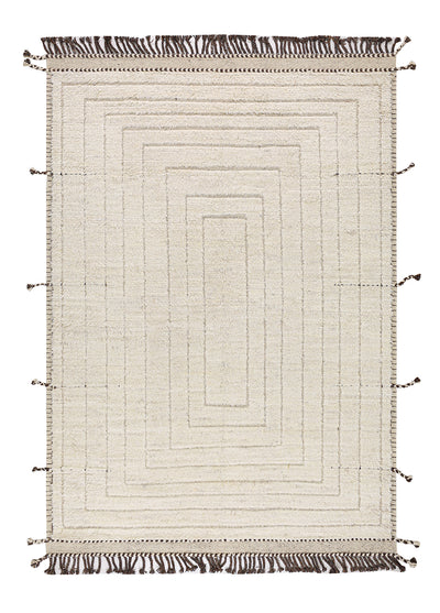 Tappeto design moderno bianco stile berbero, fatto a mano 197x160cm - CarpetLiving