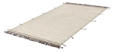 Tappeto design moderno bianco stile berbero, fatto a mano 197x160cm - CarpetLiving