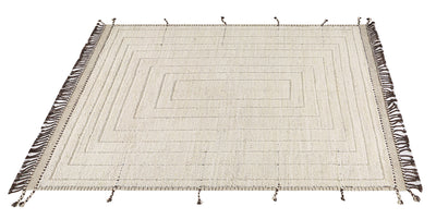 Tappeto design moderno bianco stile berbero, fatto a mano 197x160cm - CarpetLiving