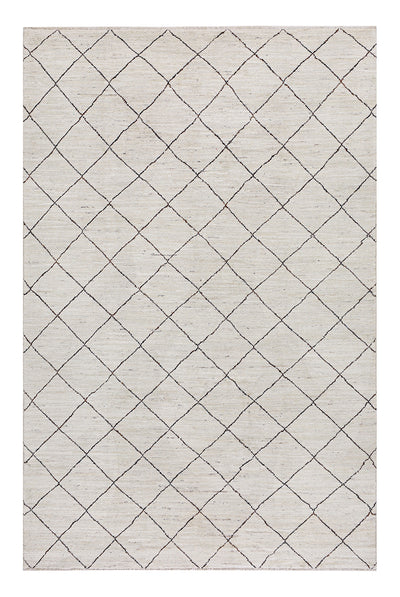 Tappeto design moderno bianco stile berbero, fatto a mano 299x192cm - CarpetLiving