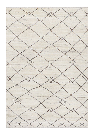 Tappeto design moderno bianco stile berbero, fatto a mano 203x137cm - CarpetLiving