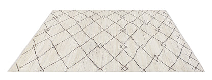 Modern design white Berber style carpet, handmade 203x137cm