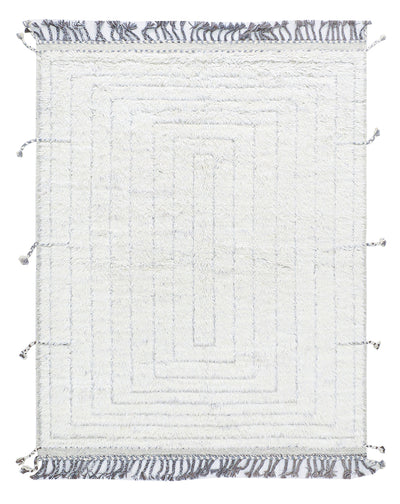 Tappeto design moderno bianco stile berbero, fatto a mano 200x157cm - CarpetLiving