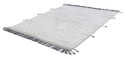Tappeto design moderno bianco stile berbero, fatto a mano 200x157cm - CarpetLiving