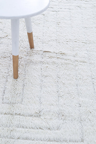 Tappeto design moderno bianco stile berbero, fatto a mano 200x157cm - CarpetLiving