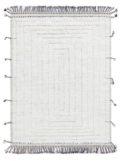 Tappeto design moderno bianco stile berbero, fatto a mano 243x186cm - CarpetLiving