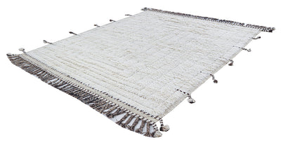 Tappeto design moderno bianco stile berbero, fatto a mano 243x186cm - CarpetLiving