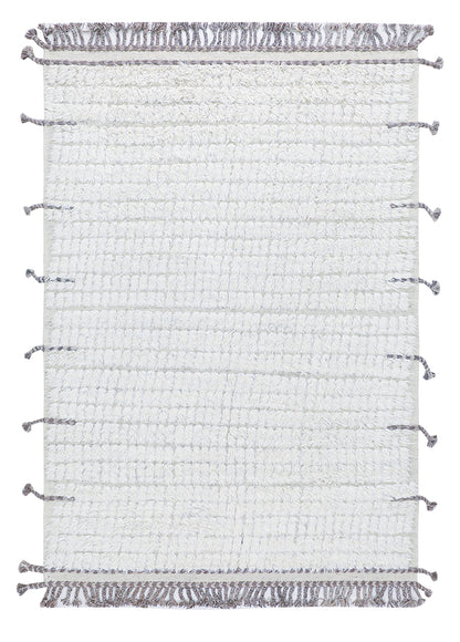Tappeto design moderno bianco stile berbero, fatto a mano 300x212cm