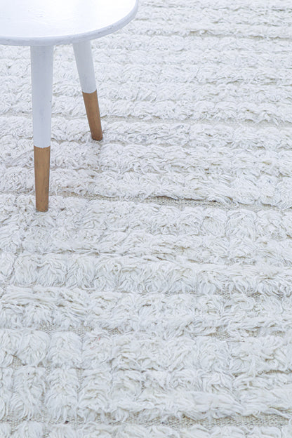 Tappeto design moderno bianco stile berbero, fatto a mano 300x212cm