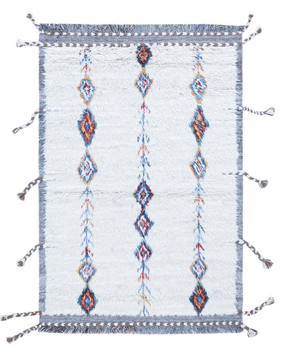 Tappeto berbero tribale bianco, fatto a mano 175x120cm