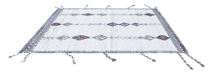 Tappeto berbero tribale bianco, fatto a mano 175x120cm