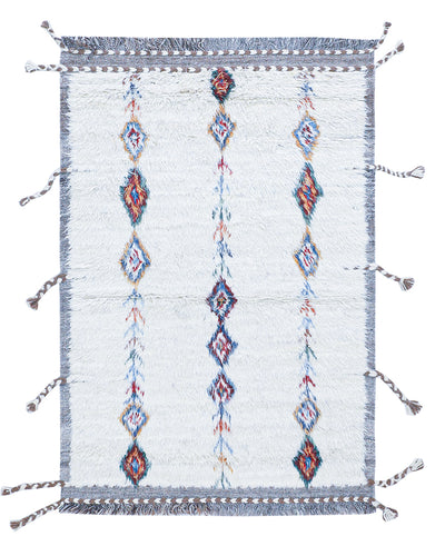 Tappeto berbero tribale bianco, fatto a mano 174x121cm - CarpetLiving