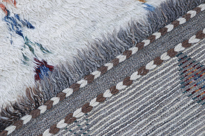 Tappeto berbero tribale bianco, fatto a mano 174x121cm - CarpetLiving