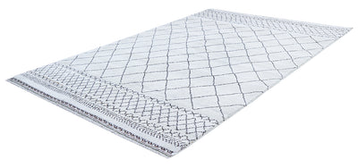 Tappeto design moderno bianco stile berbero, fatto a mano 226x147cm - CarpetLiving