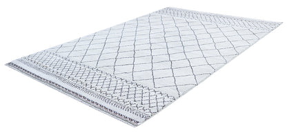 Modern design white Berber style carpet, handmade 226x147cm