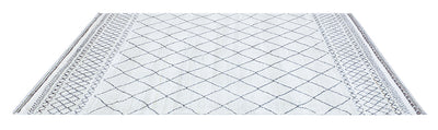 Tappeto design moderno bianco stile berbero, fatto a mano 226x147cm - CarpetLiving