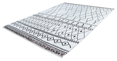 Tappeto design moderno bianco stile berbero, fatto a mano 276x197cm - CarpetLiving