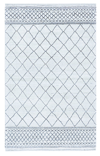 Tappeto design moderno bianco stile berbero, fatto a mano 228x146cm - CarpetLiving