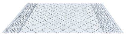 Modern design white Berber style carpet, handmade 228x146cm