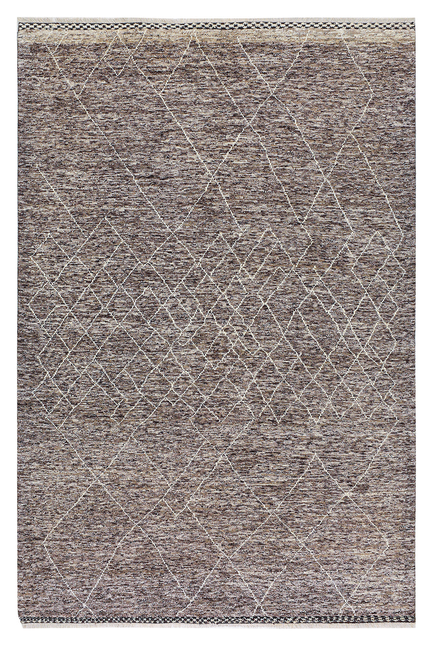 Modern design brown Berber style carpet, handmade 304x206cm