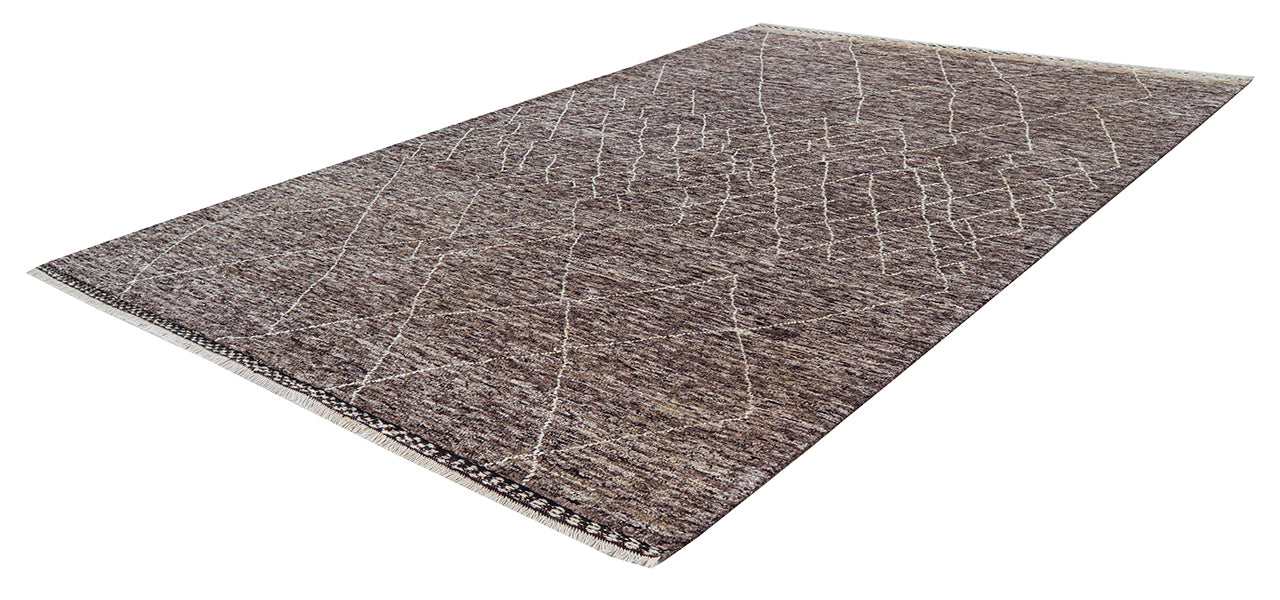 Modern design brown Berber style carpet, handmade 304x206cm