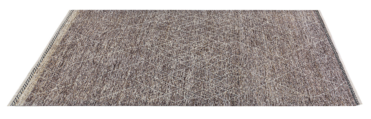 Modern design brown Berber style carpet, handmade 304x206cm
