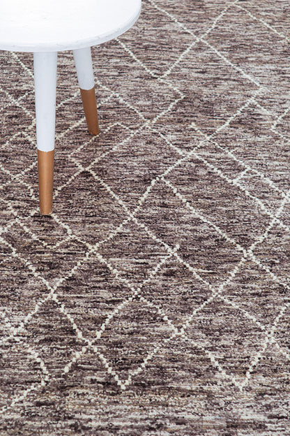 Modern design brown Berber style carpet, handmade 304x206cm