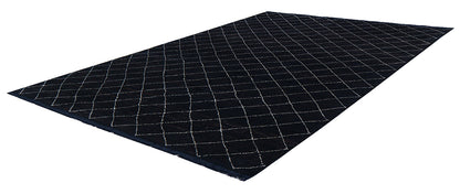 Modern design black Berber style carpet, handmade 300x189cm