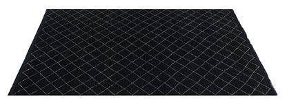 Modern design black Berber style carpet, handmade 300x189cm