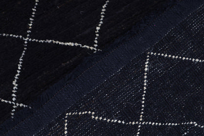 Modern design black Berber style carpet, handmade 300x189cm