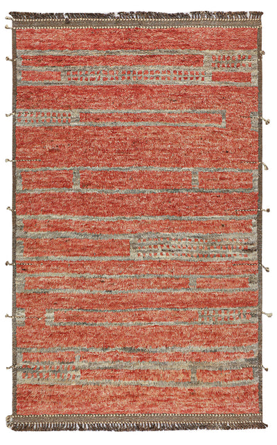 Tappeto design moderno marrone stile berbero, fatto a mano 310x196cm - CarpetLiving