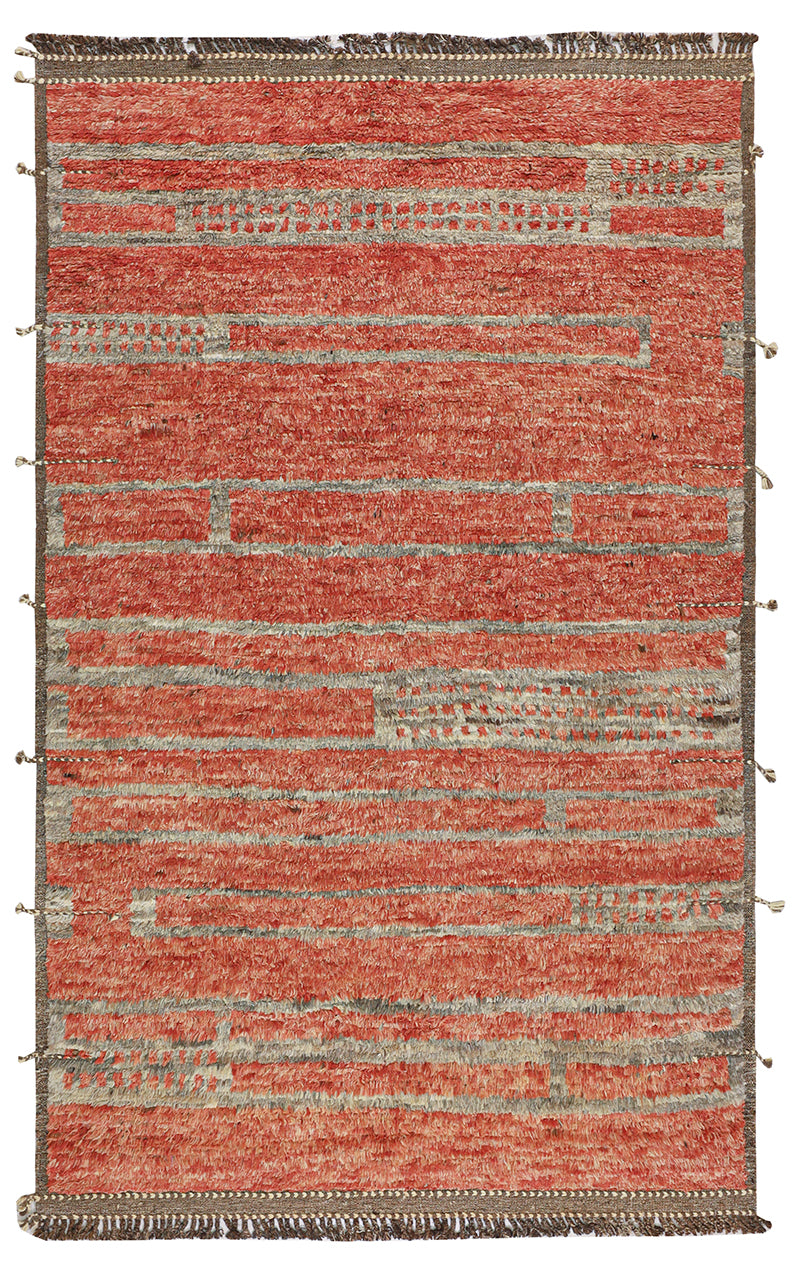 Modern design brown Berber style carpet, handmade 310x196cm
