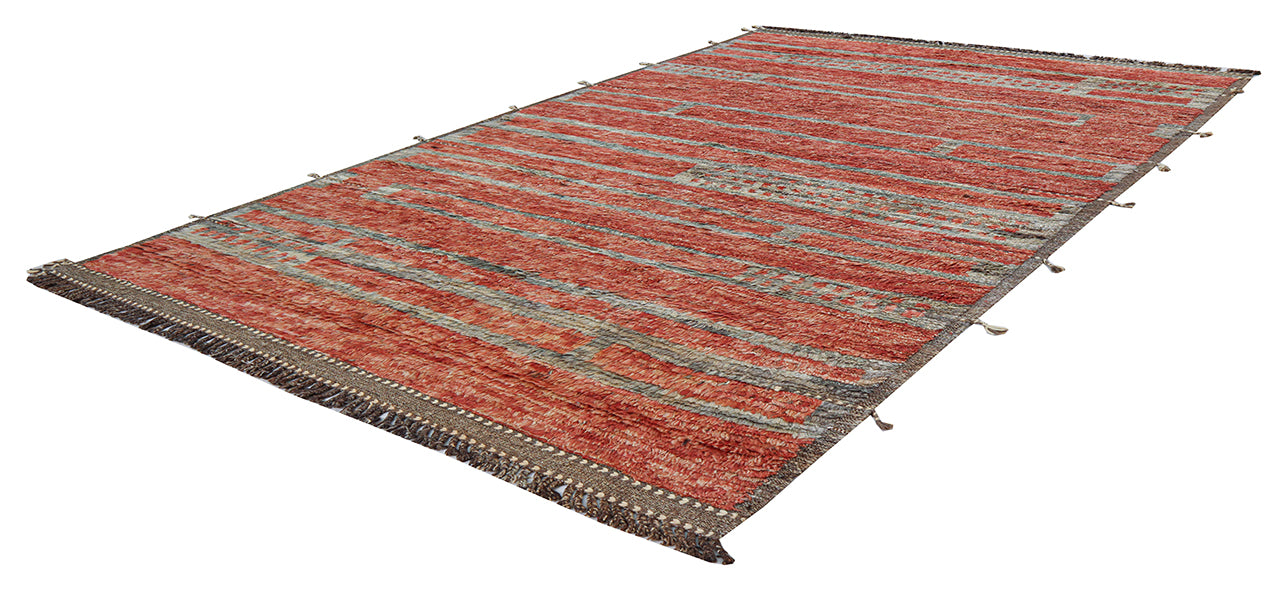 Modern design brown Berber style carpet, handmade 310x196cm